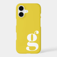 Cute Minimalist Monogram Letter in Yellow