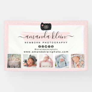 Cute Minimalist Photographer Camera Logo & Photos Banner