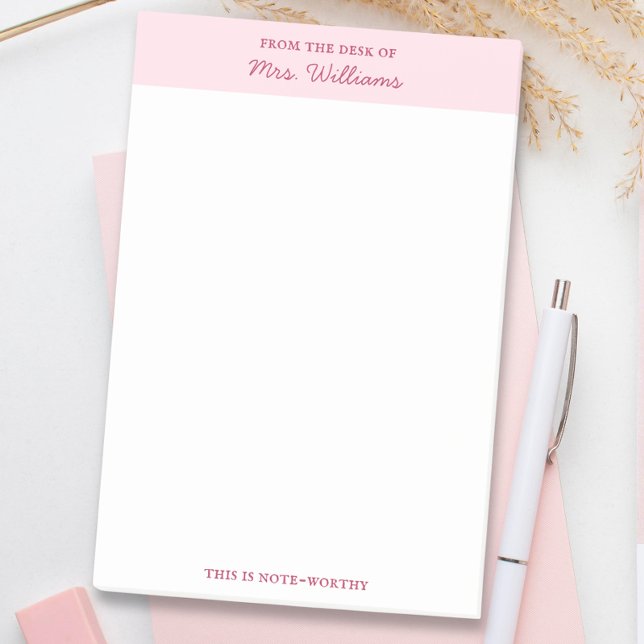 Cute Minimalist Pink From the Desk of Post-it Notes (Creator Uploaded)