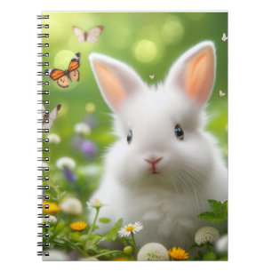 Cute Minimalist rabbit spiral notebook