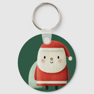 Cute Minimalist Santa Claus Key Ring