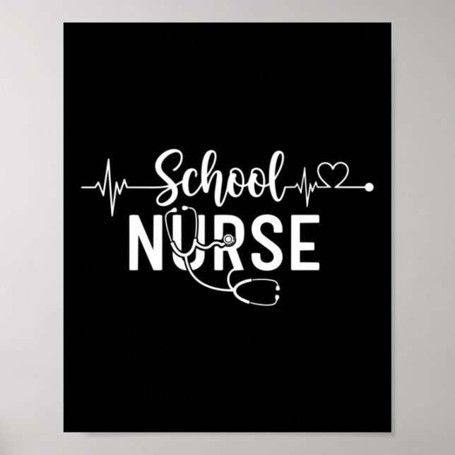 Cute Minimalist School Nurse Poster (Front)