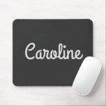 Cute Minimalist Script Typography Name Black White Mouse Mat<br><div class="desc">Cute Minimalist Script Typography Name Black White Mouse Pad</div>