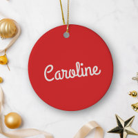 Cute Minimalist Script Typography Name Red White