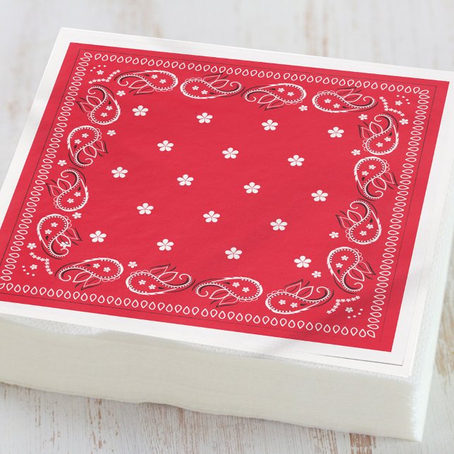 Cute Minimalist Simple Red Bandanna Pattern Napkin (Creator Uploaded)