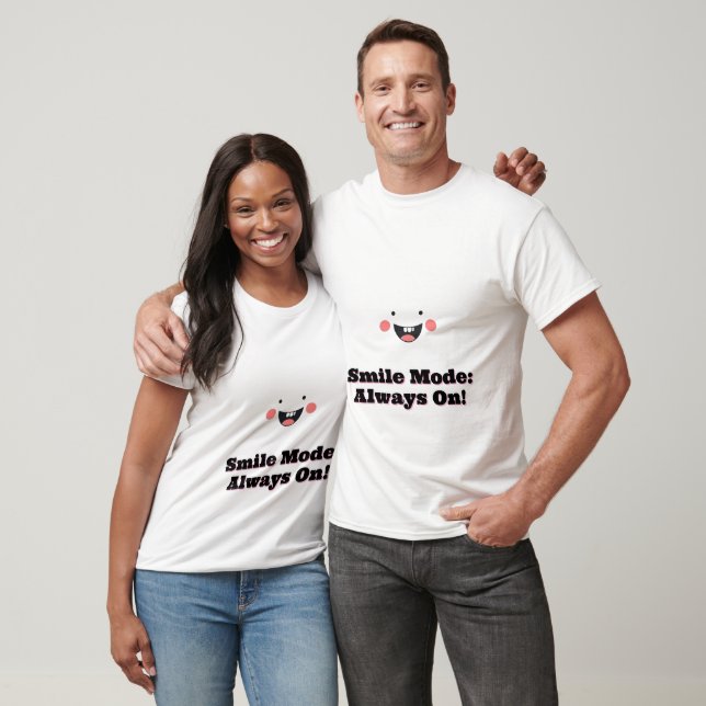 Cute Minimalist Smiling Face T-Shirt (Unisex)