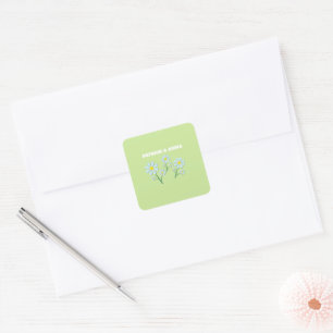 Cute Minimalist Spring Daisy Floral Square Sticker