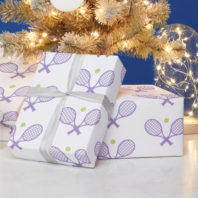 Cute Minimalist Tennis Pattern Wrapping Paper (Holidays)