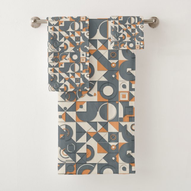 Cute minimalist tiled pattern  bath towel set (Insitu)