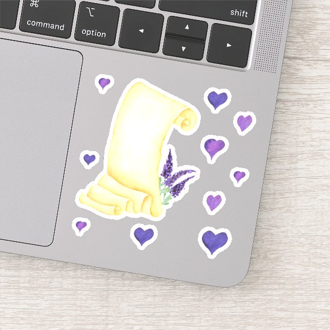 Cute Minimalist Watercolor Provence delicate lave  (Detail)