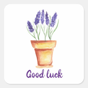 Cute Minimalist Watercolor Provence delicate lave Square Sticker