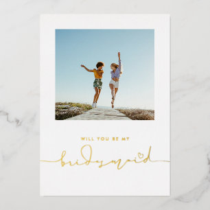 Cute Minimalist Will You Be My Bridesmaid Photo