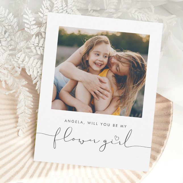 Cute Minimalist Will You Be My Flower Girl Photo (Creator Uploaded)