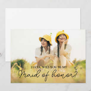 Cute Minimalist Will You Be My Maid of honour? Invitation