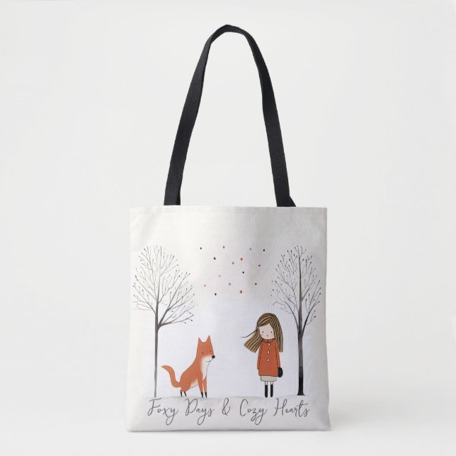 Cute Minimalist  Woodland Watercolor Beige  Tote Bag (Front)