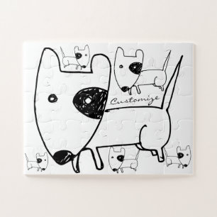 Cute Minimalistic Black-eye Dog Thunder_Cove Jigsaw Puzzle