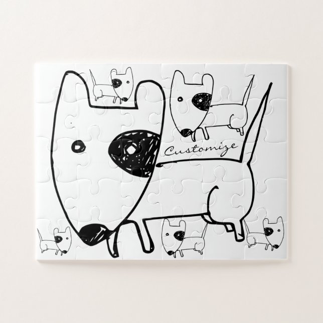 Cute Minimalistic Black-eye Dog Thunder_Cove Jigsaw Puzzle (Horizontal)