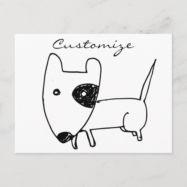 Cute Minimalistic Black-eye Dog Thunder_Cove Postcard (Front)
