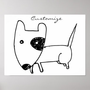 Cute Minimalistic Black-eye Dog Thunder_Cove Poster