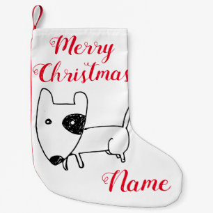 Cute Minimalistic Black-eye Dog Thunder_Cove Small Christmas Stocking