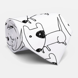 Cute Minimalistic Black-eye Dog Thunder_Cove Tie