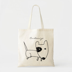Cute Minimalistic Black-eye Dog Thunder_Cove Tote Bag
