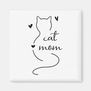 Cute Minimalistic Cat Mam Cat Mama Kitty Kitten Ca Magnet