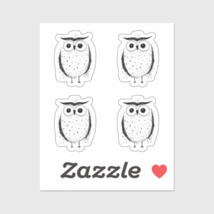 Cute Minimalistic Owl - Hand Drawn Style - Black 