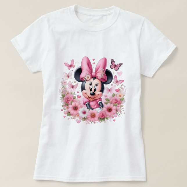 Cute Minnie Mouse Graphic T-Shirt (Design Front)