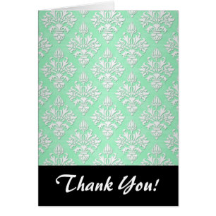 Cute Mint Green and White Floral Damask Pattern