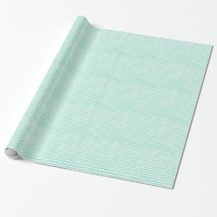 Cute Mint Green Chevron Pattern Wrapping Paper
