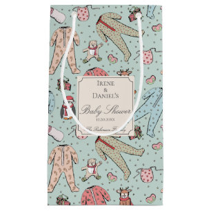 Cute Mint Green Christmas Baby Shower Small Gift Bag