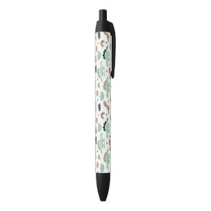 Cute Mint Green Dinosaur Pattern Black Ink Pen
