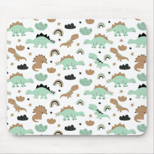 Cute Mint Green Dinosaur Pattern Mouse Mat