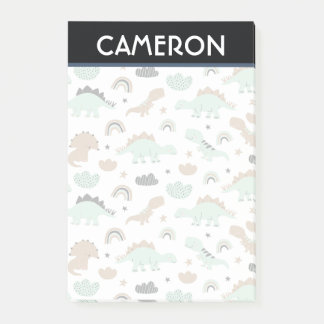 Cute Mint Green Dinosaur Pattern Post-it Notes