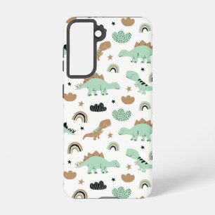 Cute Mint Green Dinosaur Pattern Samsung Galaxy Case