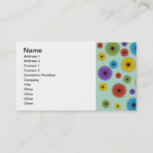 Cute Mint Green Floral Business Card