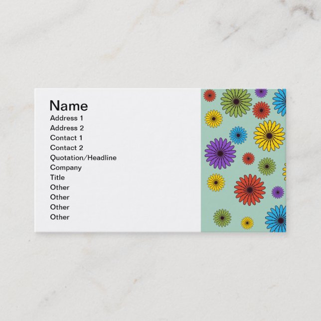 Cute Mint Green Floral Business Card (Front)