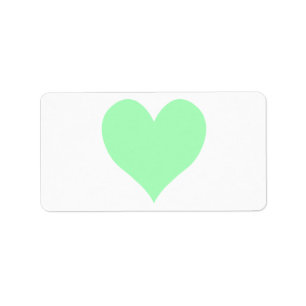 Cute Mint Green Heart Label