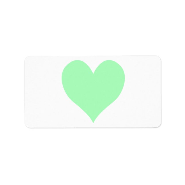 Cute Mint Green Heart Label (Front)