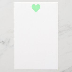Cute Mint Green Heart Stationery