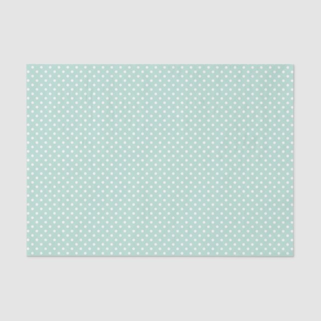 Cute Mint Green & White Polkadots Tissue Paper (Front)