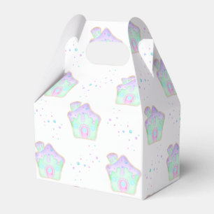 Cute Mint Kids Christmas Gingerbread House Holiday Favour Box