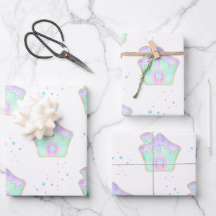 Cute Mint Kids Christmas Gingerbread House Holiday Wrapping Paper Sheet