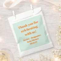 Cute Mint Orange Baby Shower Custom Thank You