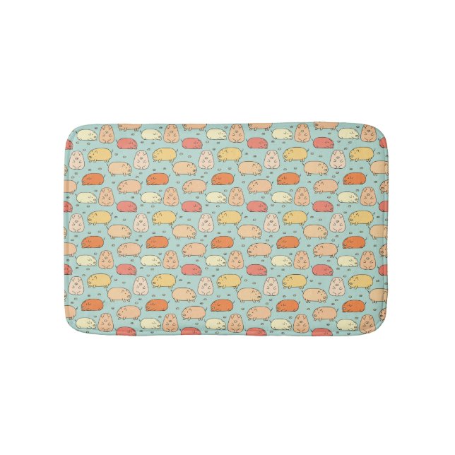 Cute Mint Pig Pattern Bath Mat (Front)