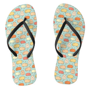 Cute Mint Pig Pattern Flip Flops