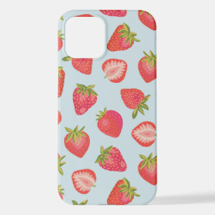 Cute Mint Strawberry pattern iPhone 12 Case