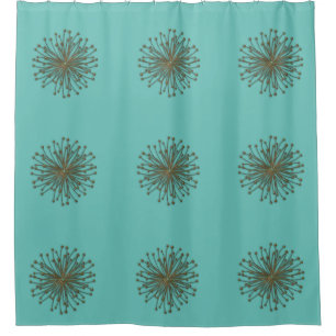 Cute mint trendy modern abstract dandelion shower curtain