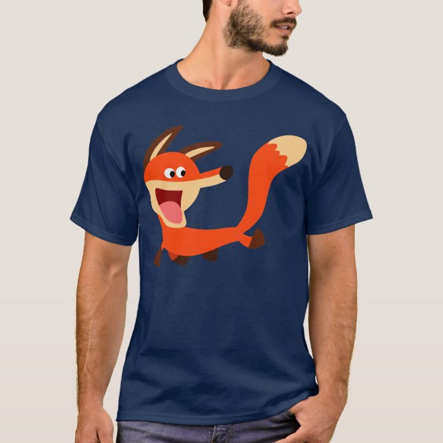 Cute Mischievous Cartoon Fox T-Shirt (Front)